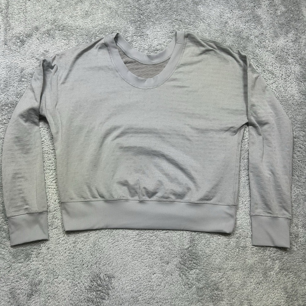 Nike Women's Tech Crew‎ Crop Sweater Sweatshirt Size Small Gray Swoosh Logo